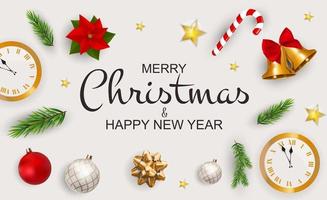 Merry Christmas and New Year Background. Vector Illustration