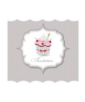 Cupcake invitation card vector illustration