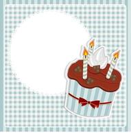 ilustración vectorial de tarjeta de cumpleaños con pastel vector