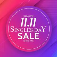 November 11 Singles Day Sale. Vector Illustration