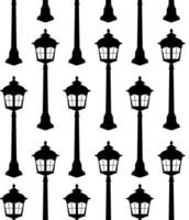 Old lantern silhouette seamless pattern vector illustration.