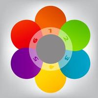 Concept of colorful circular banners in flower form vector