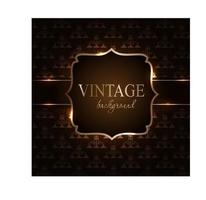 Vintage background with golden frame vector illustration