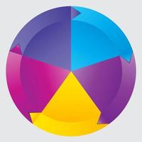 Concept of colorful circular banners with arrows vector