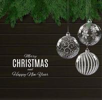 Merry Christmas and Happy New Year posters. Vector illustration