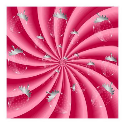 Strawberry abstract hypnotic background. vector illustration