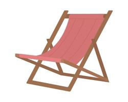 Beach chair for relaxing semi flat color vector object