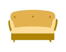 Comfy mustard couch semi flat color vector object