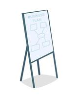 Writing board with business plan semi flat color vector object