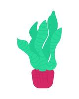 Bird nest fern plant semi flat color vector object