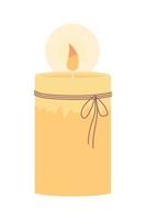 Burning candle semi flat color vector object