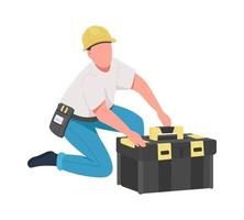 Maintenance technician semi flat color vector character