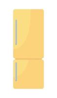 Yellow refrigerator semi flat color vector object