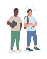 Punctual guy expresses irritation semi flat color vector characters