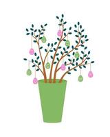 Easter egg tree semi flat color vector object