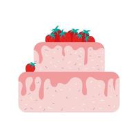 Strawberry cake semi flat color vector object