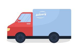 Delivery van semi flat color vector object