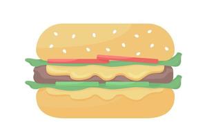 Cheeseburger semi flat color vector object