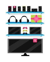 Electronics store semi flat color vector object