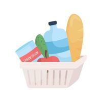 Plastic container with grocery items semi flat color vector object