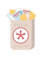 Medication package delivery semi flat color vector object