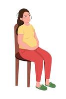 Pregnant woman semi flat color vector character