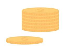 Gold coins semi flat color vector object