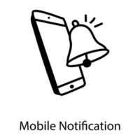 notificación y alerta móvil vector