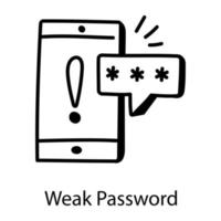 Weak Mobile Password vector