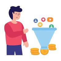 Money Sales Funnel vector