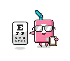 Illustration of milk box mascot as an ophthalmology vector