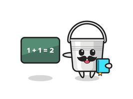 Illustration of metal bucket character as a teacher vector