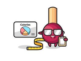 Illustration of matches mascot as a dietitian vector