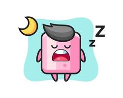 ilustración de personaje de malvavisco durmiendo por la noche vector