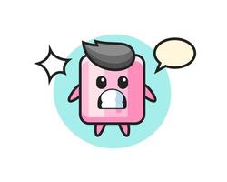 marshmallow character cartoon with shocked gesture vector