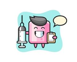 Mascot Illustration of marshmallow as a doctor vector