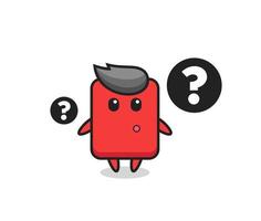 Cartoon Illustration of red card with the question mark vector