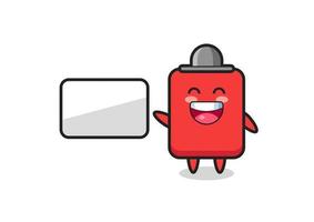 red card cartoon illustration doing a presentation vector