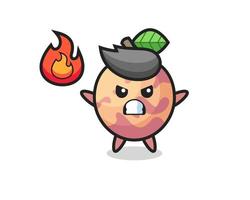 pluot fruit character cartoon with angry gesture vector