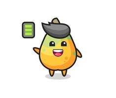 papaya mascot character with energetic gesture vector