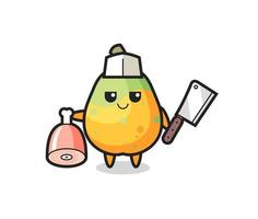 Illustration of papaya character as a butcher vector