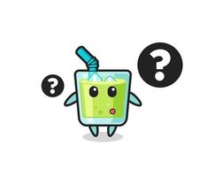 Cartoon Illustration of melon juice with the question mark vector