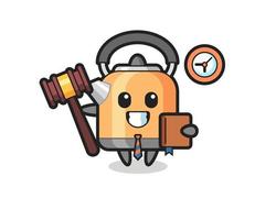 Mascot cartoon of kettle as a judge vector