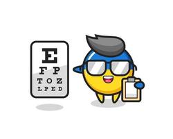 Illustration of ukraine flag badge mascot as an ophthalmology vector