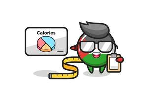 Illustration of palestine flag badge mascot as a dietitian vector