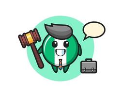 Illustration of nigeria flag badge mascot as a lawyer vector