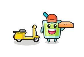 Character Illustration of melon juice as a pizza deliveryman vector