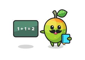 Illustration of mango character as a teacher vector