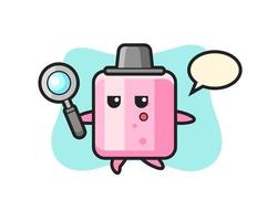 marshmallow cartoon character searching with a magnifying glass vector