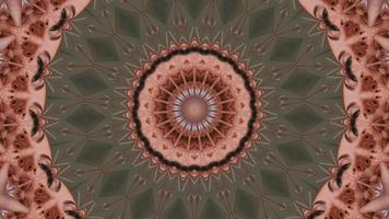 Red - Pink Fractal Background with Desaturated Green Texture Kaleidoscopic Element video